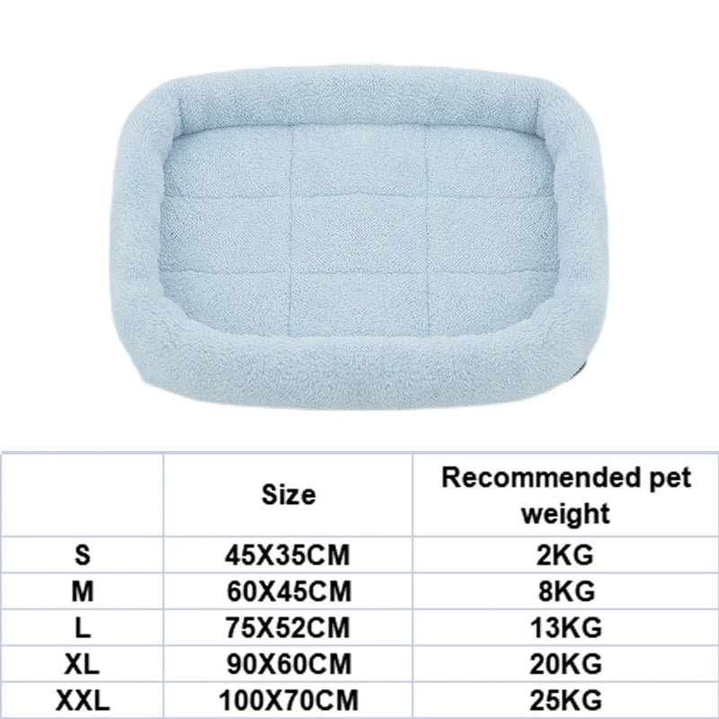 Cama quadrada de pelúcia macia para cães, almofada calmante para dormir, para cães, gatos, pequenos, médios e grandes, suprimentos para animais de estimação