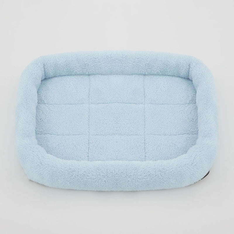 Cama quadrada de pelúcia macia para cães, almofada calmante para dormir, para cães, gatos, pequenos, médios e grandes, suprimentos para animais de estimação